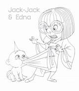 Coloring Edna Incredibles sketch template