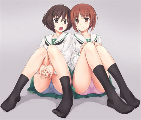 nishizumi miho and akiyama yukari girls und panzer drawn by tamahiyo