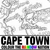 Coloring Peninsula Cape Town Nation Rainbow Pages Colour Colouring Pearl Nelson Mandela Map Book Designlooter Africa South Getcolorings 1000px 24kb sketch template