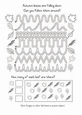Tracing Autumn Patterns Writing Pdf sketch template
