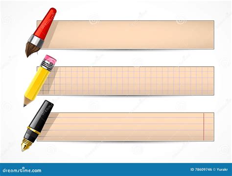 retro banners    pencil stock vector illustration  brush