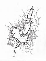 Tattoo Dagger Heart Skool Lucky Cat Drawing Designs Knife Drawings Tattoos Deviantart Color Ink Tattoomagz Getdrawings sketch template