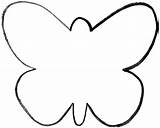 Butterfly Template Outline Cut Clipart Coloring Printable Templates Blank Flower Cutout Pages Simple Butterflies Craft Kids Large Shape Tracing Clip sketch template