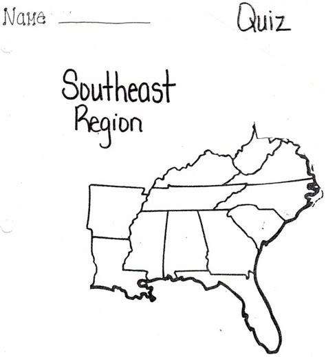 printable blank map southeast   maps  southeast region