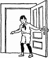 Door Clipart Close Coloring Closing Boy Pages Etc sketch template
