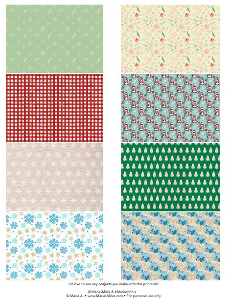 miniature holiday wrapping paper  printable