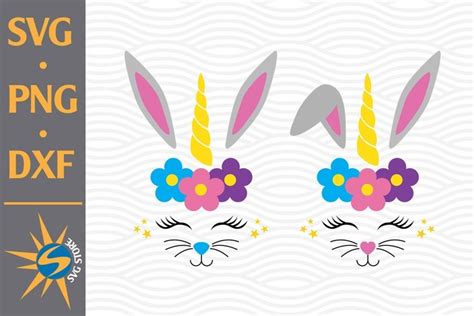 easter bunny unicorn svg png dxf digital files