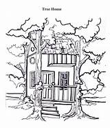 Coloring Tree Treehouse Between Two sketch template