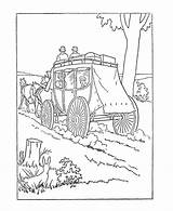 Stagecoach Transportation Coloring Pages Early American Template sketch template