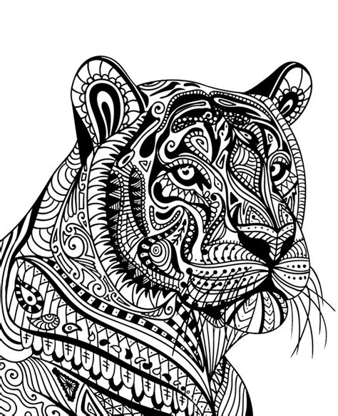 tiger printable mandala  print