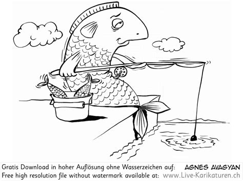 fisch fischt fische angelrute wwwlive karikaturench