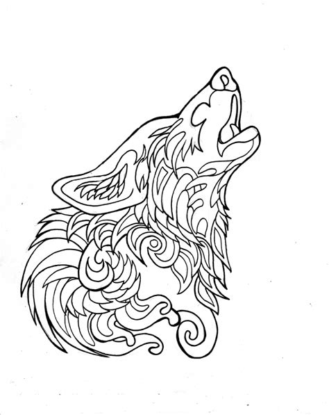 gambar mandala coloring page adults zentangle wolf stock vector