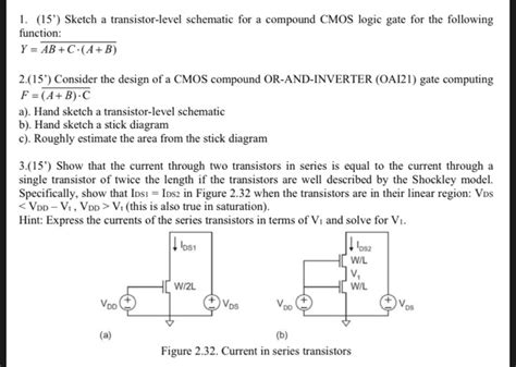 solved   sketch  transistor level schematic   cheggcom