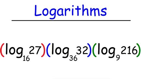 logarithms youtube