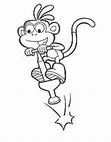 Dora Coloring Boots Explorer Pages Monkey Print Animal Girls Colouring Sheets Coloringpages1001 sketch template