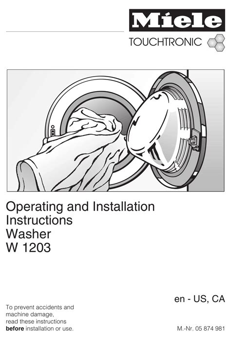 miele  washer operating  installation instructions manualslib