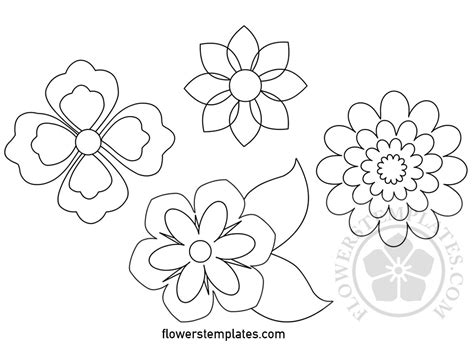 printable small paper flower template printable templates