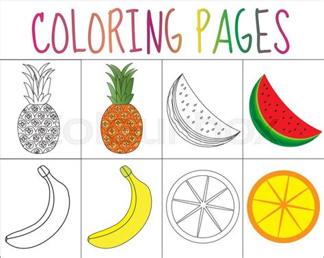 coloring book  kids fruits coloring page