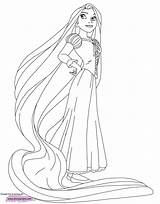Coloring Rapunzel Pages Tangled Hair Color Disney Flowing Disneyclips Pascal Gothel Mother Print Funstuff sketch template