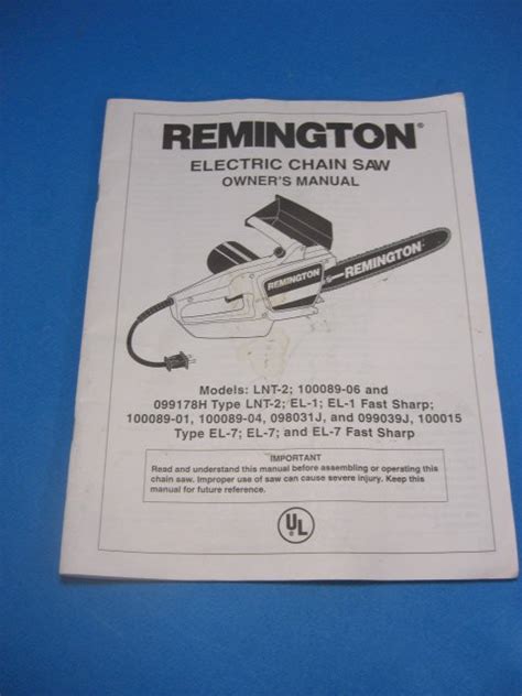 remington electric chain  instruction manual