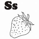 Coloring Fruits Alphabet Vegetables Pages Strawberry Surfnetkids Next sketch template