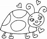 Outline Ladybird Ladybug Printable Library Clipart Coloring Clip sketch template