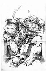 Norse Odin Goddesses Thor Vikingo sketch template