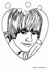Bieber Coloring Justin Pages Print Valentine Browser Window Maatjes Lovely Valentines sketch template