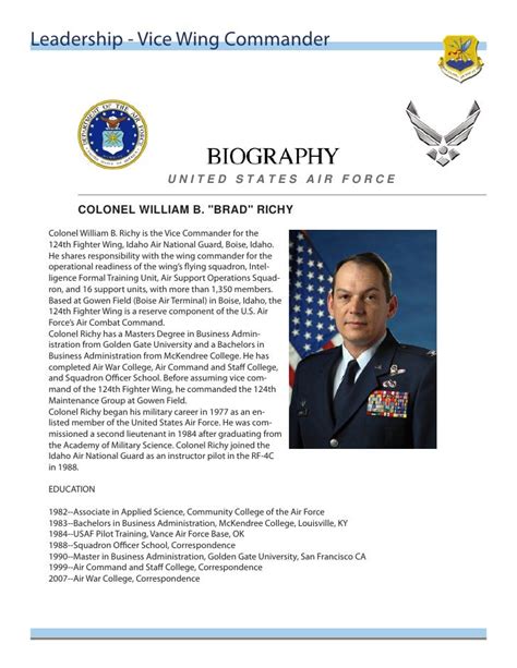 military biography template word