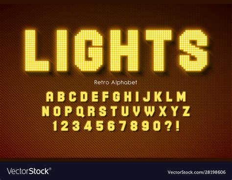shining led light alphabet extra glowing font vector image