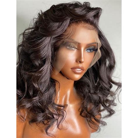 cheap ombre blonde short bob lace front wigs wavy bob ombre highlight lace front human hair wigs