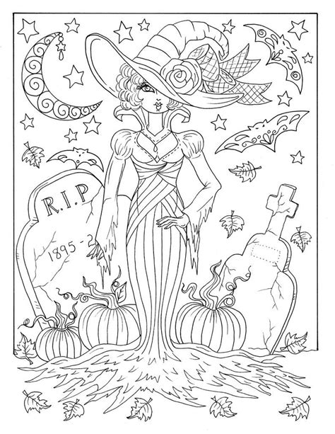 pages magiques sorcieres halloween magique coloriage pages etsy