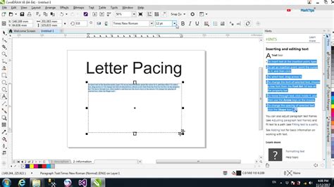 letter spacing   spacing  coreldraw youtube