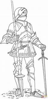 Coloring Pages Knight Swords Two Medieval Printable Sword Knights Kolorowanka Supercoloring Soldiers Armor Rycerz Do Drawing Rycerze Color Renaissance Clipart sketch template