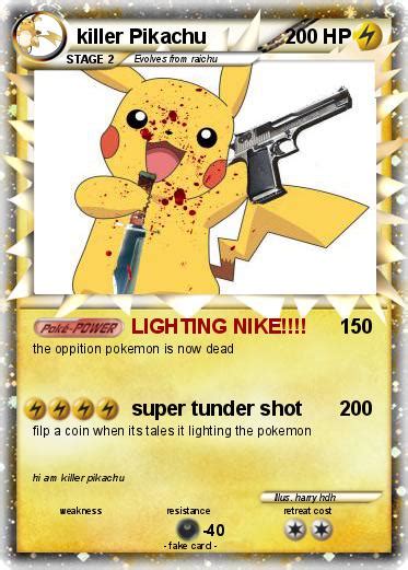 pokemon killer pikachu   lighting nike  pokemon card
