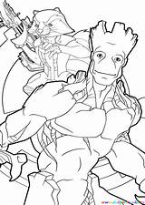 Coloring Groot Pages sketch template