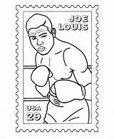 Coloring Stamp Pages Joe Louis People Stamps Sheets Postage Office Post Drawing Popular Famous Library Clipart Template sketch template