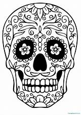 Skull Sugar Pages Coloring Template Drawing Print Printable Macomb Girlscouts Colouring Kids sketch template