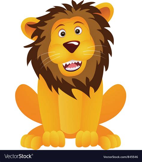 lion cartoon royalty  vector image vectorstock