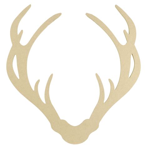 decorative wooden deer antler silhouette natural ab