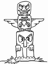 Totem Totempfahl Kolorowanka Indianer Kategorii Druku Getcolorings Supercoloring sketch template