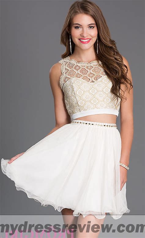 white lace  piece prom dress  occasions mydressreview