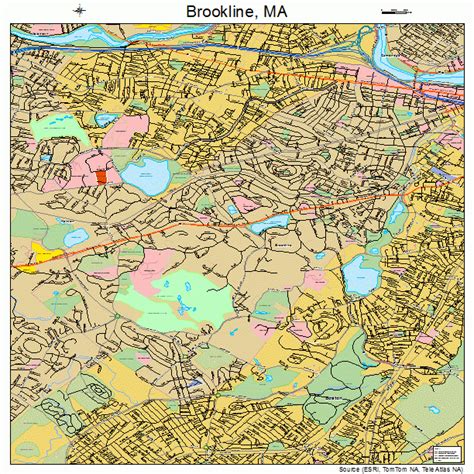 brookline massachusetts street map