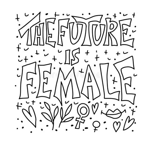 de toekomst  vrouwelijk vectorhand getrokken citaat vector illustratie illustration