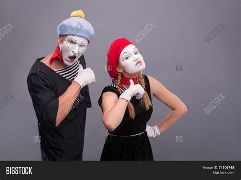 Couple Two Funny Mimes Image And Photo Free Trial Bigstock