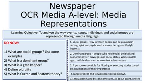 newspaper ocr media studies  teaching resources