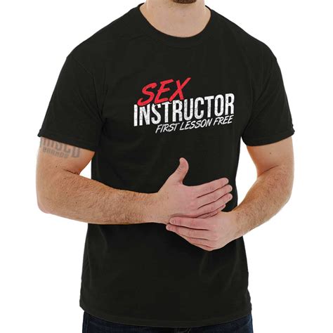 sex instructor free lessons funny pun humor mens t shirts
