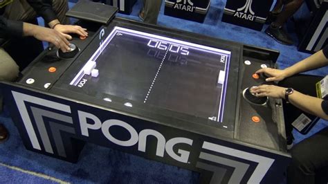 atari pong table electromechanical game debut  iaapa  calinfer  pong  video