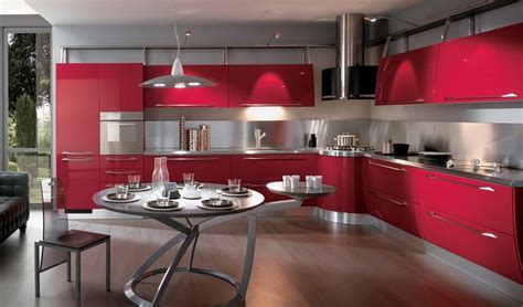 cocina moderna color roja cocinas modernas cocinas  decoracion de cocina