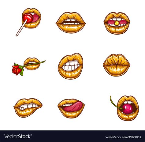 Pop Art Sexy Female Lips Clipart Royalty Free Vector Image